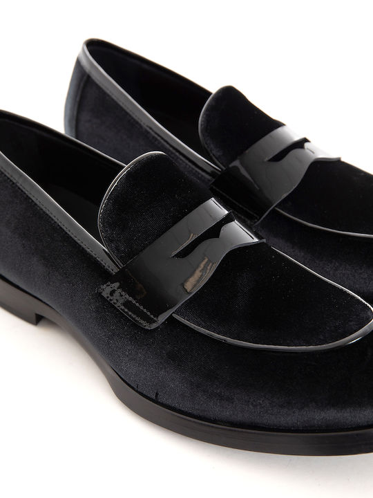 Perlamoda Δερμάτινα Ανδρικά Loafers σε Μαύρο Χρώμα