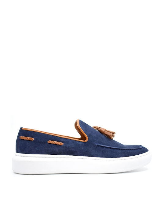 Il Mio Collection Men's Leather Moccasins Blue