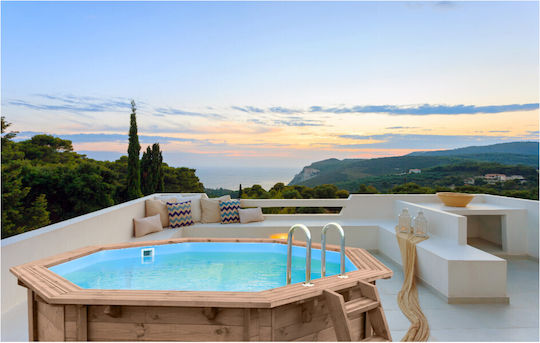 Sunshine Octagonal Tropical Sunshine Στρογγυλή Πισίνα Ξύλινη 434x116εκ. Μπεζ