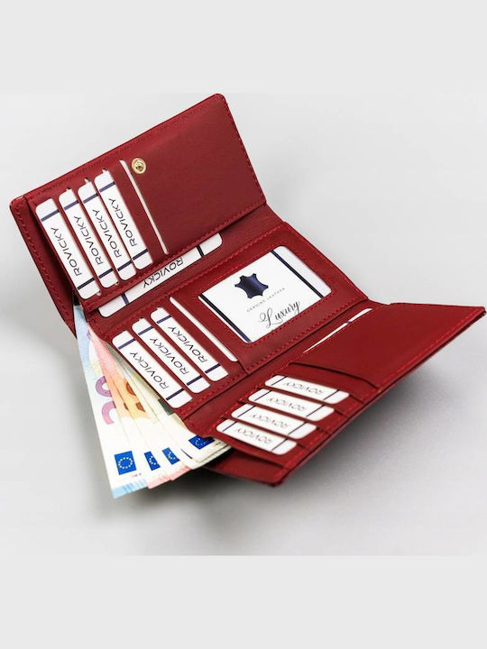 Δερμάτινο Γυναικείο Πορτοφόλι με RFID Κόκκινο
