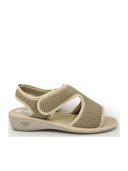 Damenplattformen Beige
