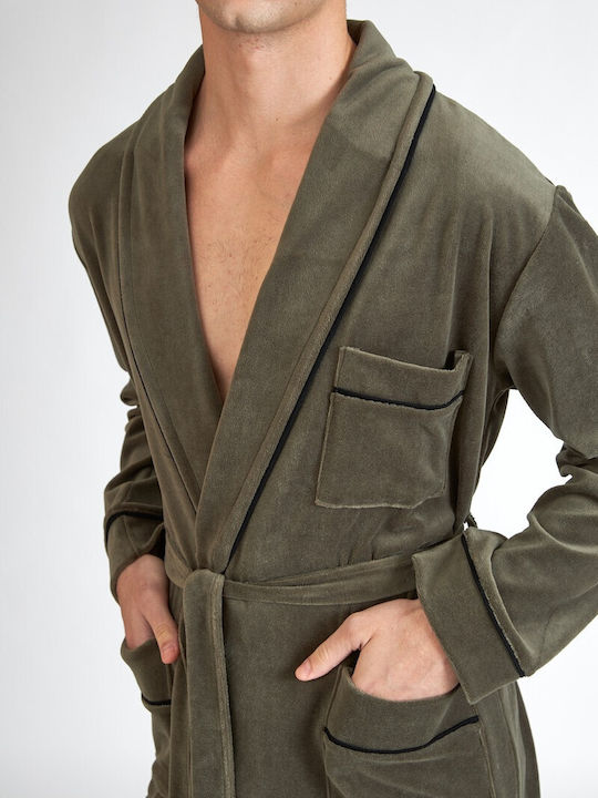 Harmony Men's Winter Velvet Pajama Robe Ladi