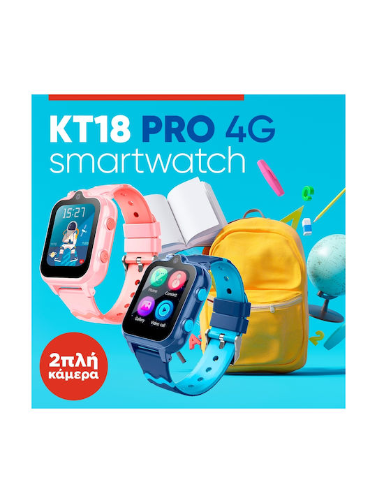 Wonlex Kt18 Kinder Smartwatch mit GPS und Kautschuk/Plastik Armband Rosa
