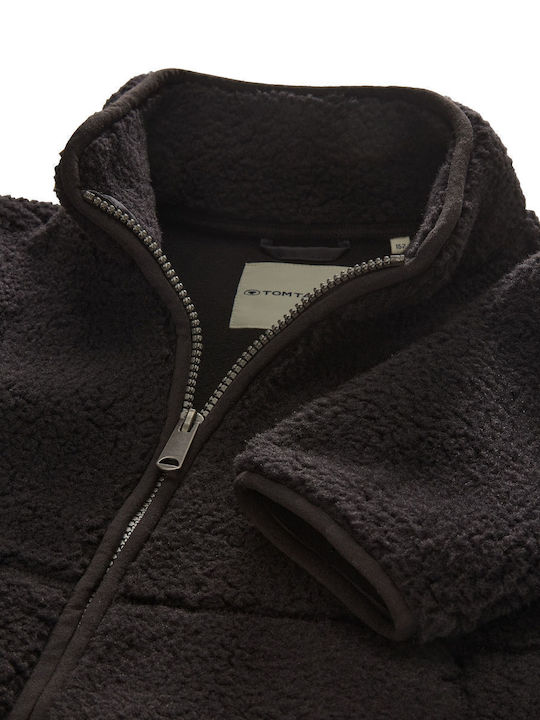 Kinderstrickjacke Pelz schwarz