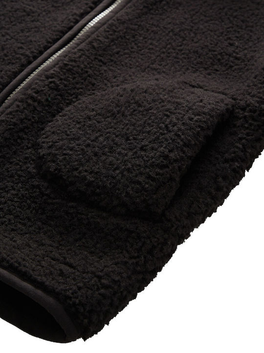 Kinderstrickjacke Pelz schwarz