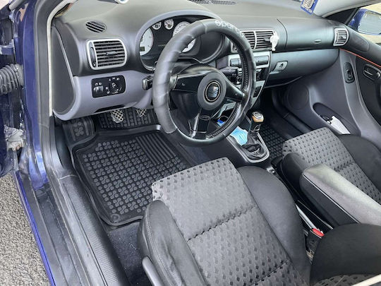 Rezaw Plast Set of Front and Rear Mats 4pcs Tray Type for Seat Leon Skoda Octavia Volkswagen Golf 2014+ Black