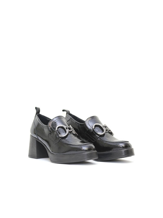 Wikers Patent Leather Black Medium Heels