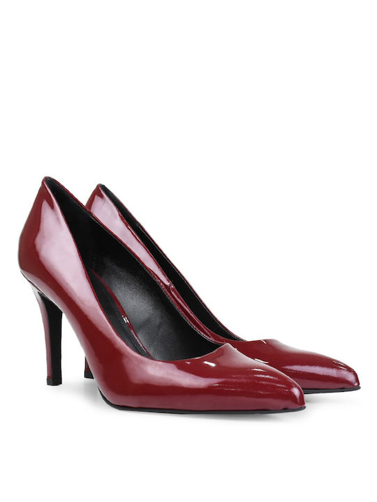 Tsakiris Mallas Patent Leather Burgundy Heels