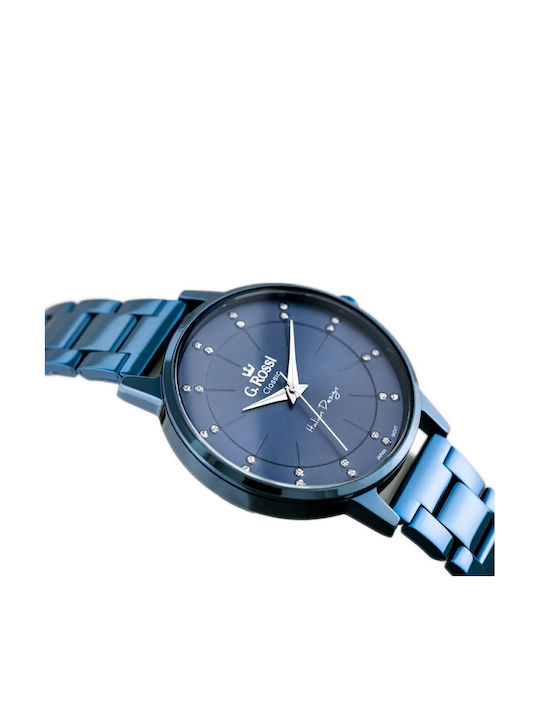 G.Rossi Men's Watch 33mm Battery with Blue Metal Bracelet