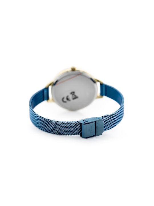 G.Rossi Herrenuhr 33mm Batterie mit Blau Metallarmband