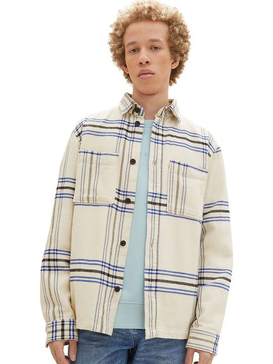 Long-sleeved Shirt Checked Beige