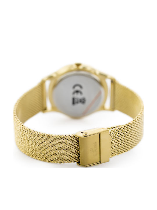 G.Rossi Herrenuhr 45mm Batterie mit Gold Metallarmband
