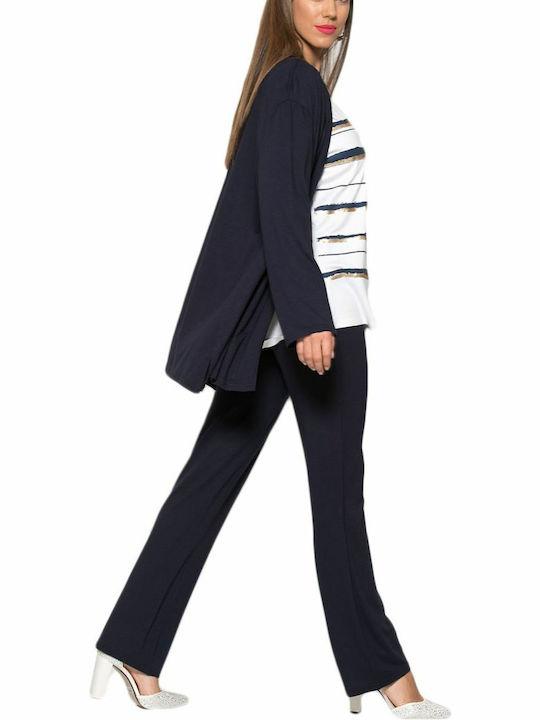 Anna Raxevsky Long Women's Cardigan Blue Navy