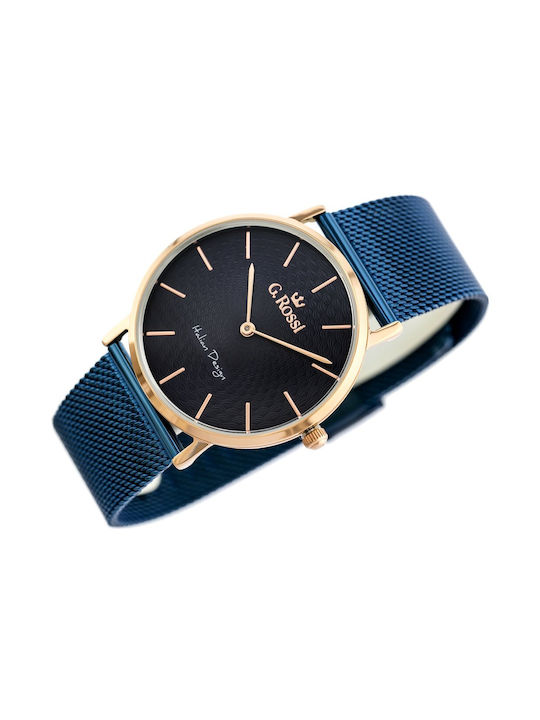 G.Rossi Watch Battery with Blue Metal Bracelet