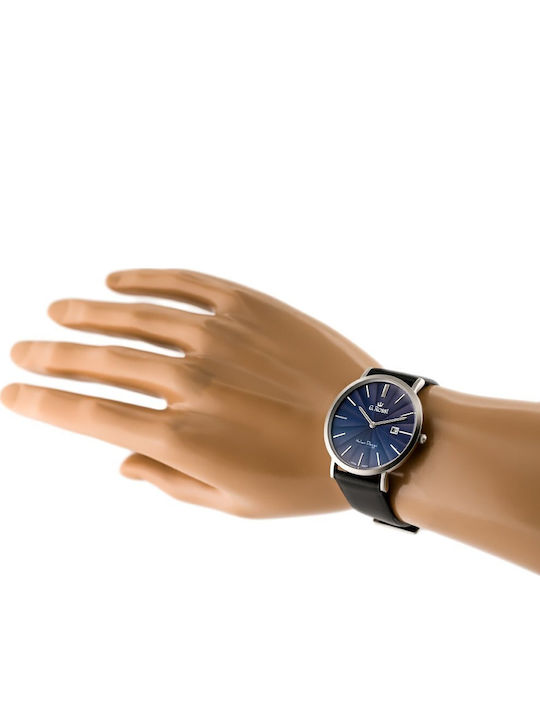 G.Rossi Herrenuhr 36mm Batterie mit Schwarz Lederarmband