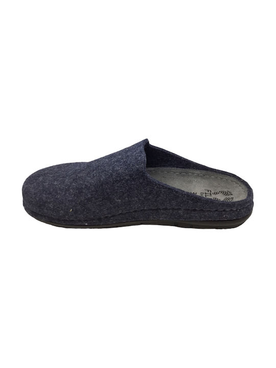 Fild Anatomic Men's Leather Printed Slippers Blue