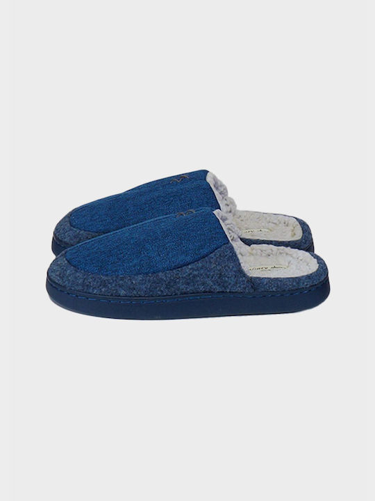 G Secret Men's Slippers with Fur Blue