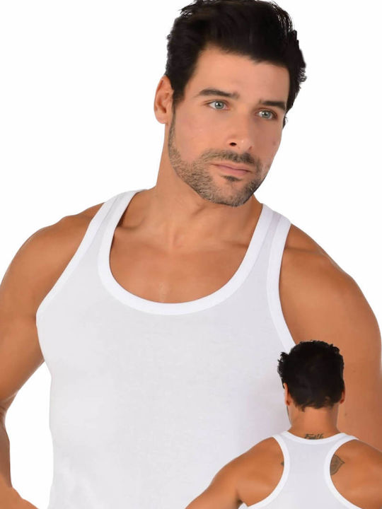 Tricou De Corp Pentru Bărbați Fără Mâneci Alb