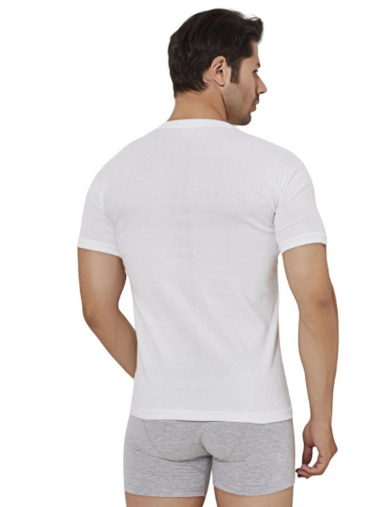 Alkmin Men's Undershirts Short-sleeved White 2Pack