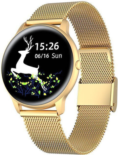 G.Rossi SG010E Stainless Steel 45mm Smartwatch με Παλμογράφο (Gold)