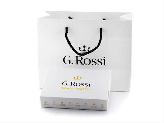 G.Rossi SG010E Stainless Steel 45mm Smartwatch με Παλμογράφο (Gold)