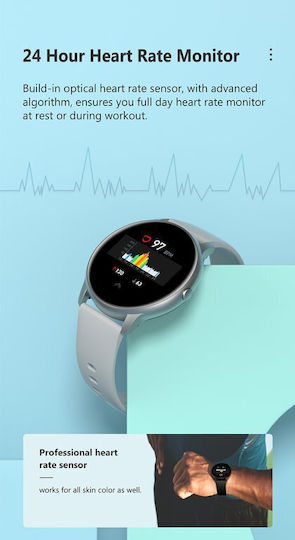 G.Rossi SG010C Stainless Steel 38mm Smartwatch με Παλμογράφο (Silver)
