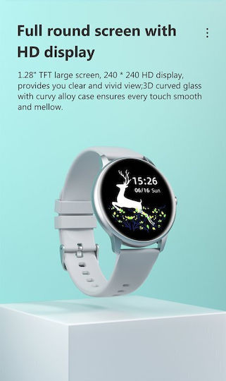 G.Rossi SG010C Stainless Steel 38mm Smartwatch με Παλμογράφο (Silver)