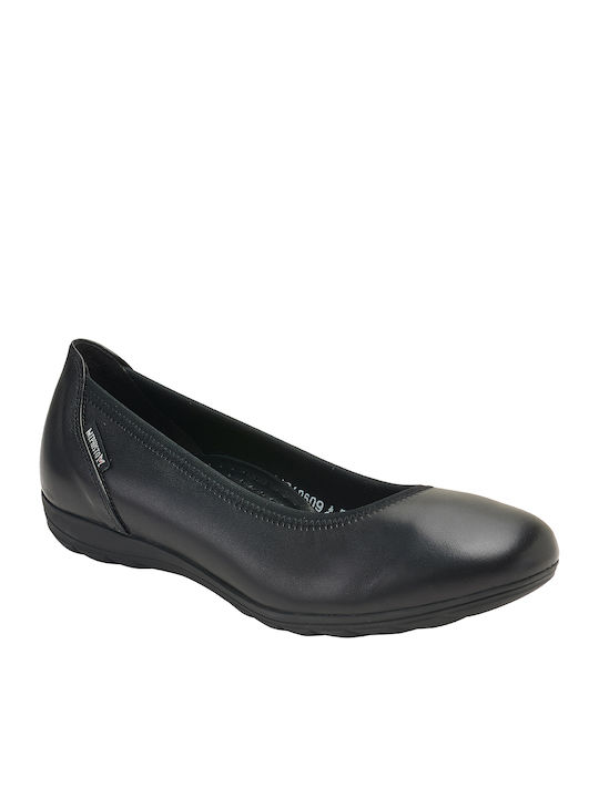 Lederne Damen Ballerinas in Schwarz Farbe