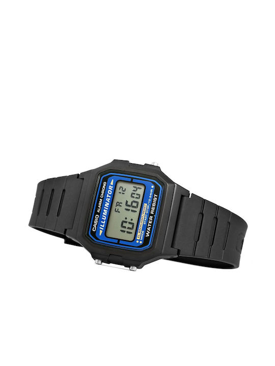 Casio Collection Standard Digital Men's Watch Chronograph Battery With Black Rubber Strap