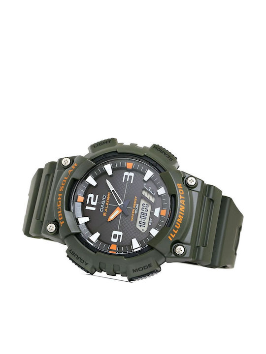 Casio Ceas Digital De Bărbați Solar Cu Curea Verde Din Cauciuc