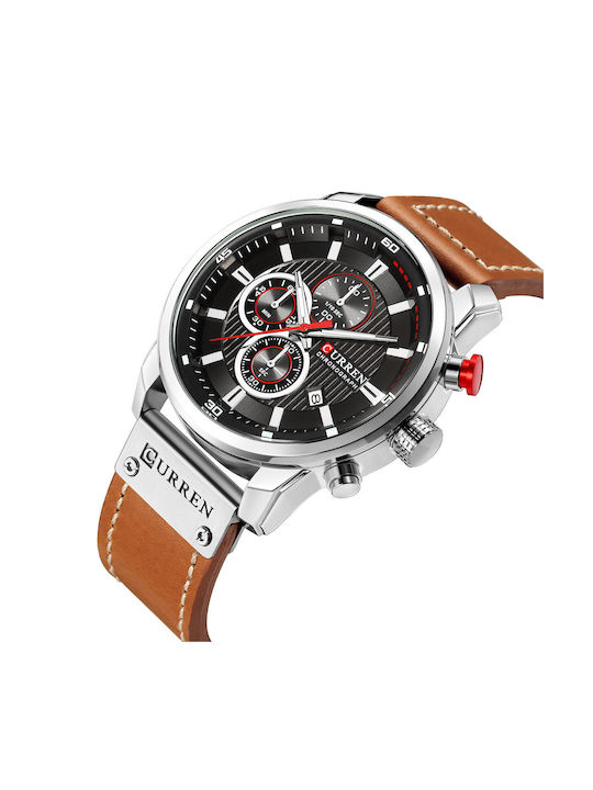 Curren 8329 Watch Chronograph Battery in Brown / Brown Color