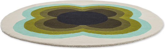 Orla Kiely Sunflower Lucrat manual Covor Rotund Olive