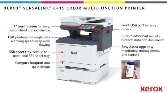 Xerox Versalink C415 Έγχρωμο Πολυμηχάνημα Laser C415V_DN