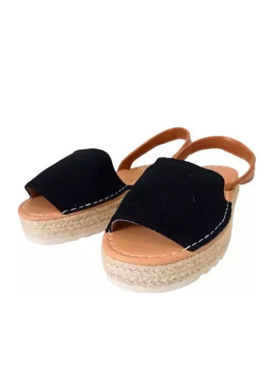 Flache Sandalen für Damen in Schwarz Farbe