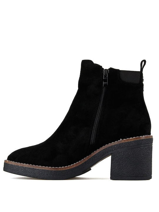 Suede Γυναικεία Μποτάκια Μαύρα