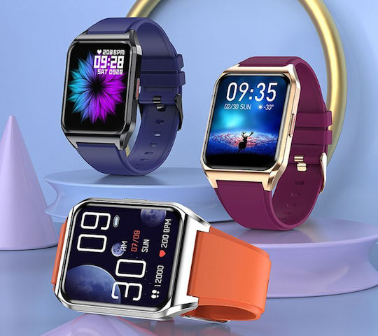 Rubicon Rnce89 Stainless Steel 37mm Smartwatch with Heart Rate Monitor (Multicolour)