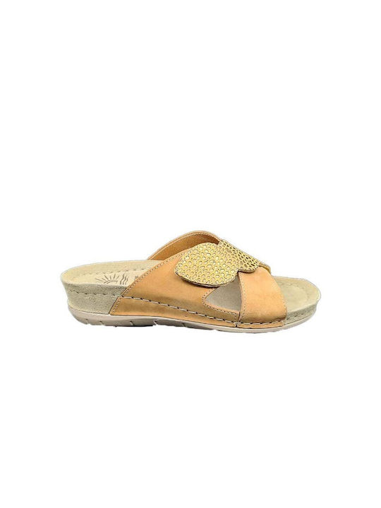 Sunny Sandals Altea Δερμάτινα Γυναικεία Σανδάλια Ανατομικά σε Καφέ Χρώμα