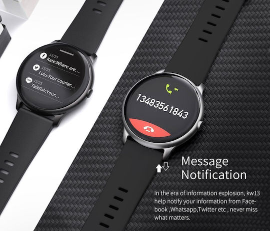 G.Rossi SG003A 45mm Smartwatch mit Pulsmesser (Schwarz)