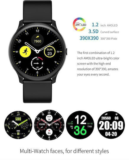G.Rossi SG003A 45mm Smartwatch mit Pulsmesser (Schwarz)