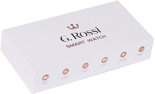 G.Rossi 40mm Smartwatch με Παλμογράφο (Μαύρο)