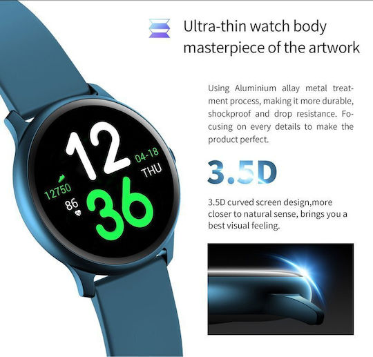 G.Rossi SG003A 45mm Smartwatch mit Pulsmesser (Schwarz)