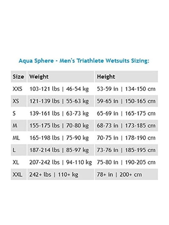 Aqua Sphere V3 Ολόσωμη Στολή Κατάδυσης με Φερμουάρ Μαύρη 1mm 606.070.015
