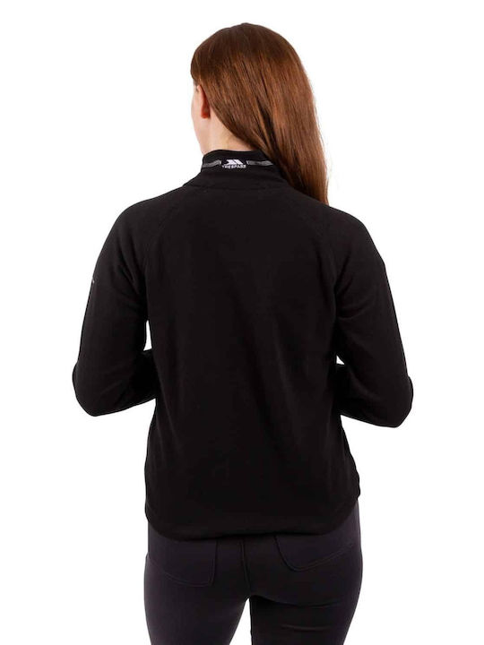 Trespass Skylar Femeie Sport Fleece Bluză Mânecă lungă cu Fermuar Neagră