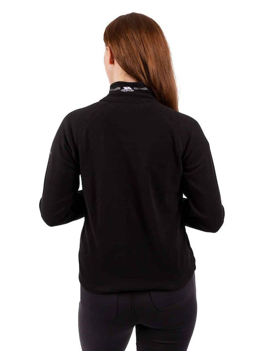 Trespass Skylar Women's Athletic Fleece Blouse Long Sleeve with Zipper Black