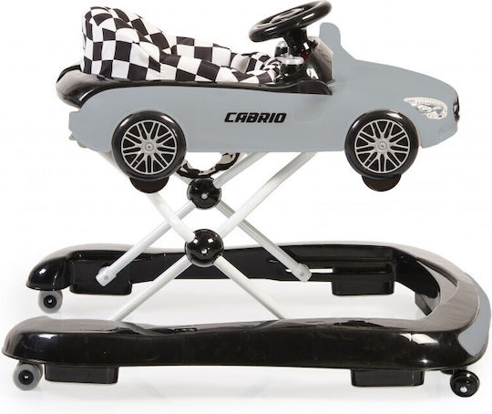Cangaroo Cabrio Baby Walker with Music for 6+ Months Gray