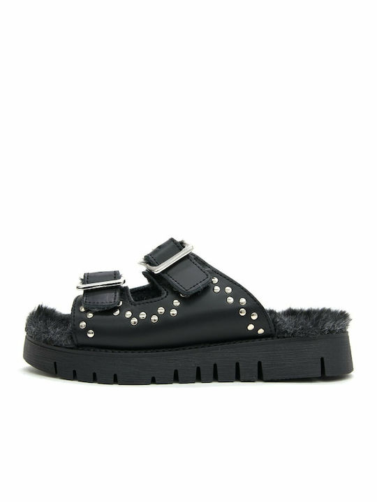 Once Women's Flat Sandals in Black Color