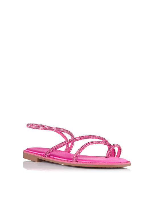 Mods Plus Women's Sandals with Ankle Strap with Strass Fuchsia