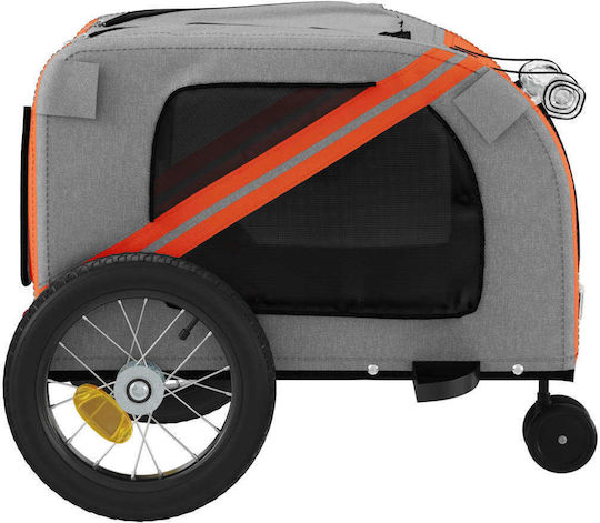 vidaXL Cosul pentru transport câine până la 30kg Portocaliu M122xL53xA52cm.