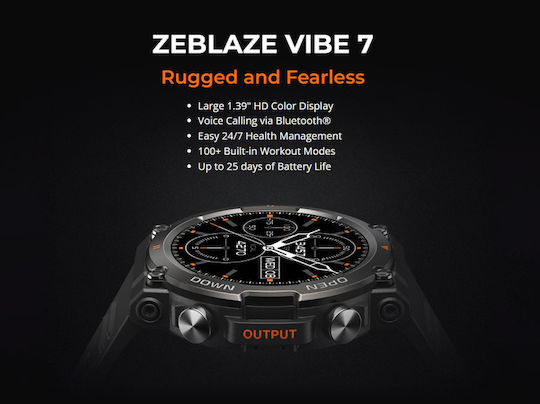 Zeblaze Vibe 7 47mm Smartwatch με Παλμογράφο (Μαύρο)