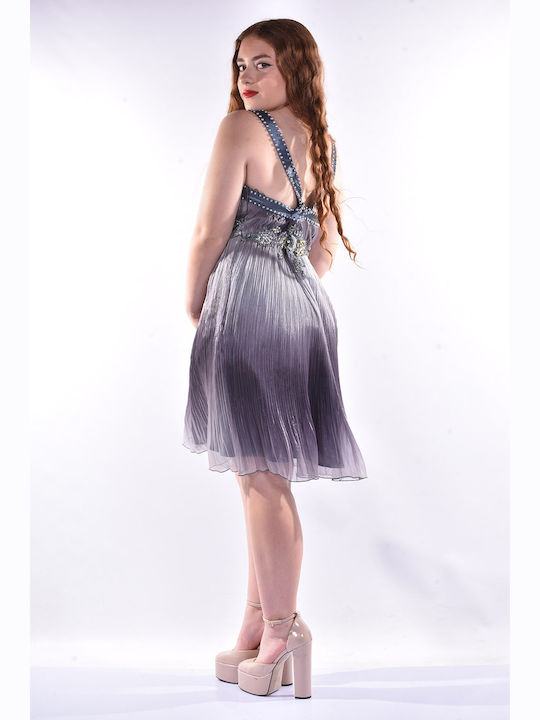 Charly Mini Evening Dress Grey